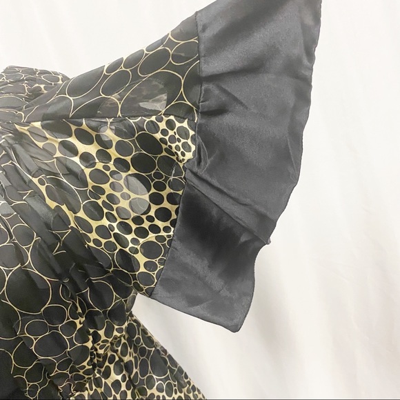 Marisa K Black & Gold Bubble Hem Silk Mini Dress - Picture 7 of 14